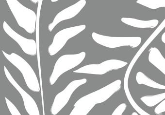 Cuadro moderno Planta serpiente - abstracto con motivo botánico sobre fondo gris