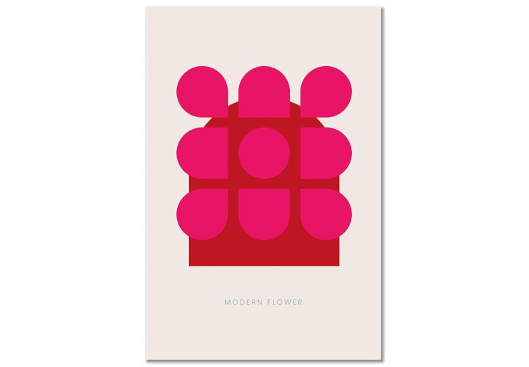 Flor geométrica rosa - motivo floral abstracto con leyenda