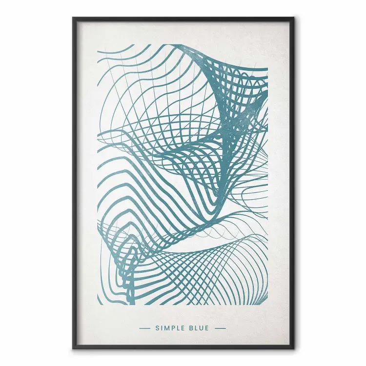 Sólo azul - ondas geométricas abstractas y letras inglesas