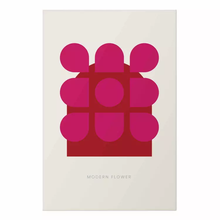 Póster Flor contemporánea - letras inglesas y figura abstracta roja