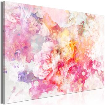 Cuadro moderno Explosión de flores (1 pieza) ancho - abstracción rosa de flores