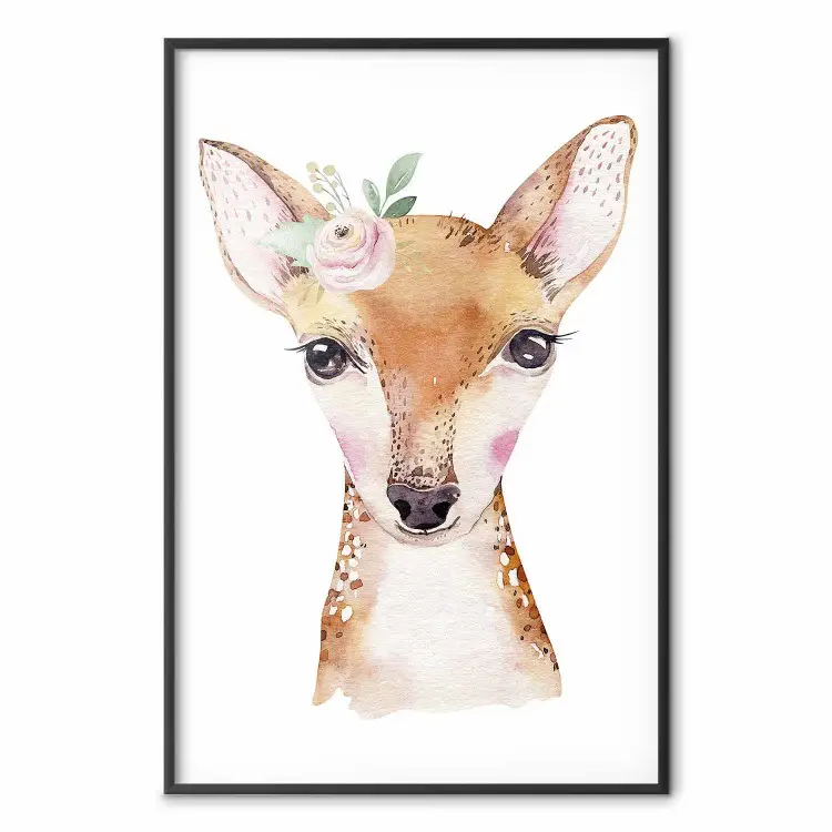 Pequeño ciervo - retrato animal fondo blanco