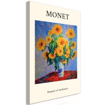 Cuadro moderno Girasoles en jarrón - famosa obra de Monet con inscripción en inglés