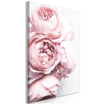 Cuadro moderno Aroma a rosas (1 pieza) vertical - flores rosas en estilo boho