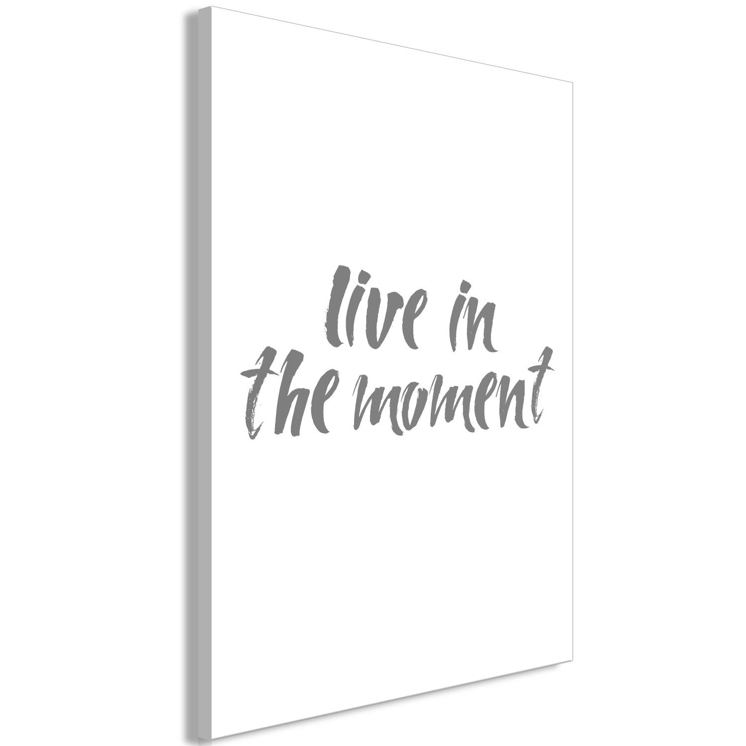 Cuadro moderno Inscripción Live in the Moment - cita en inglés sobre fondo blanco