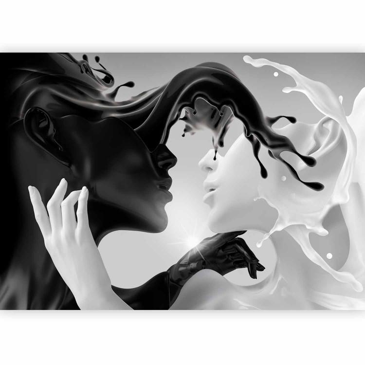 Contraste delicado - figura negra y blanca enamorada