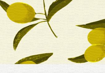 Cuadro Rama de olivo - naturaleza muerta con fruta y texto en italiano