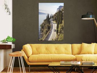 Cuadro moderno Vista del Lago de Garda - paisaje con la carretera de montaña y lago