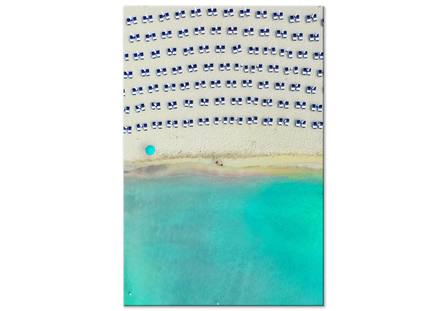 Cuadro Playa italiana - paisaje marino a vista de pájaro con agua azul