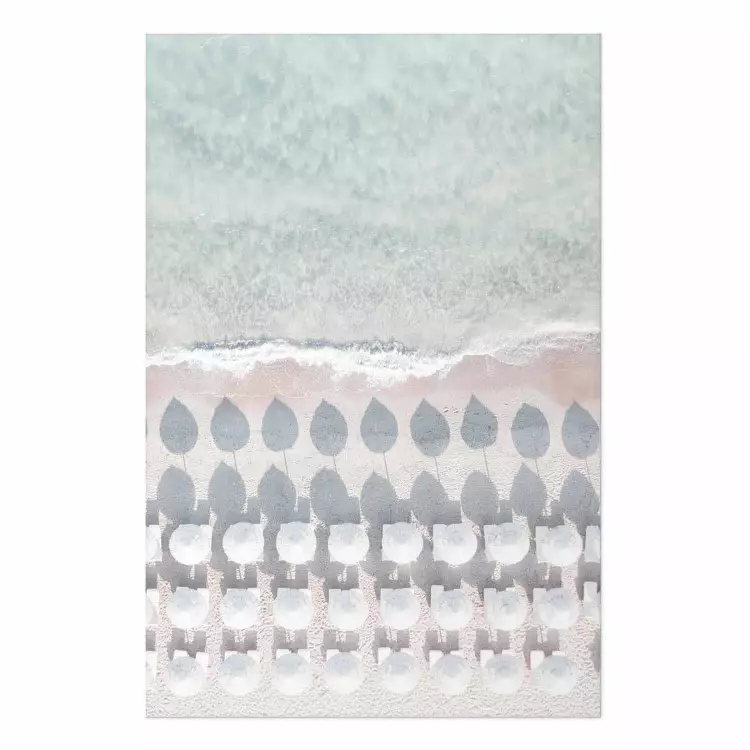 Poster Playa en Cerdeña - vista aérea de un mar azul y sombrillas