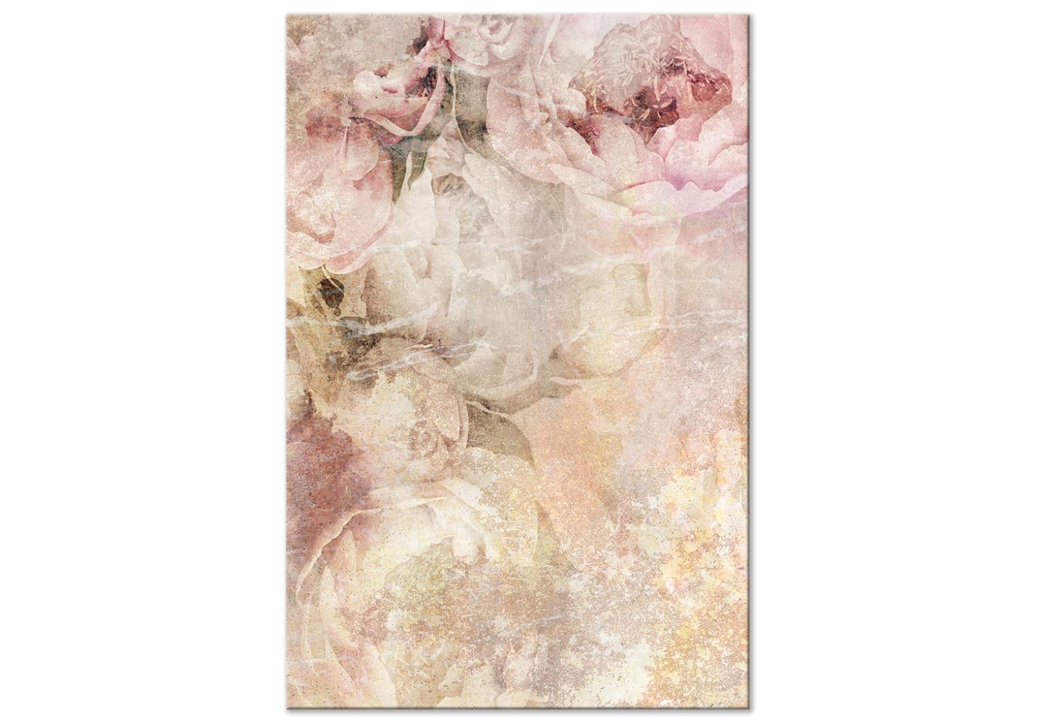Cuadro decorativo Peonías de verano - composición floral de estilo rústico