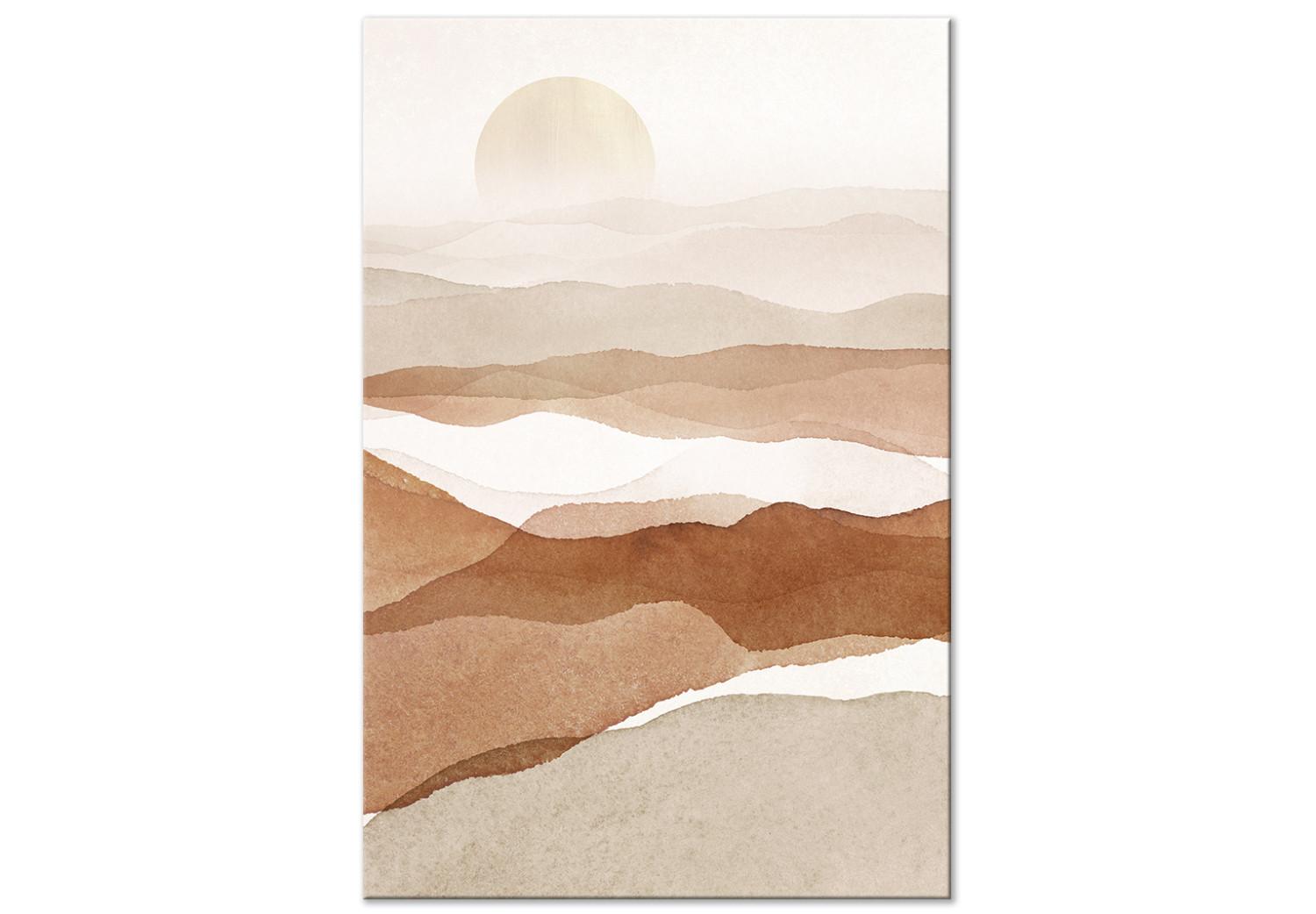 Cuadro Puesta de sol sobre el desierto - paisaje abstracto en estilo boho