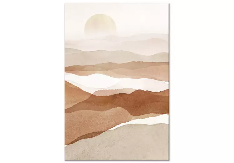 Puesta de sol sobre el desierto - paisaje abstracto en estilo boho
