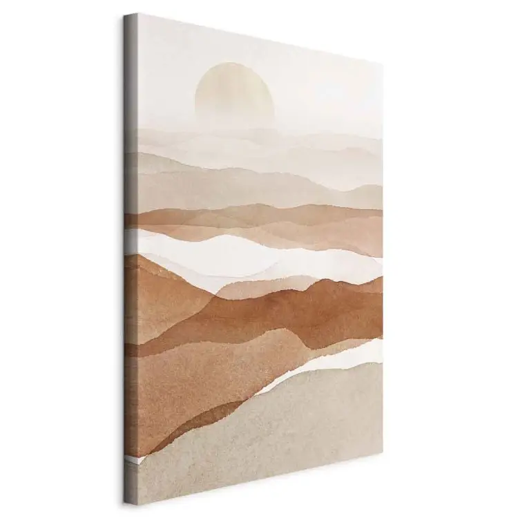 Puesta de sol sobre el desierto - paisaje abstracto en estilo boho