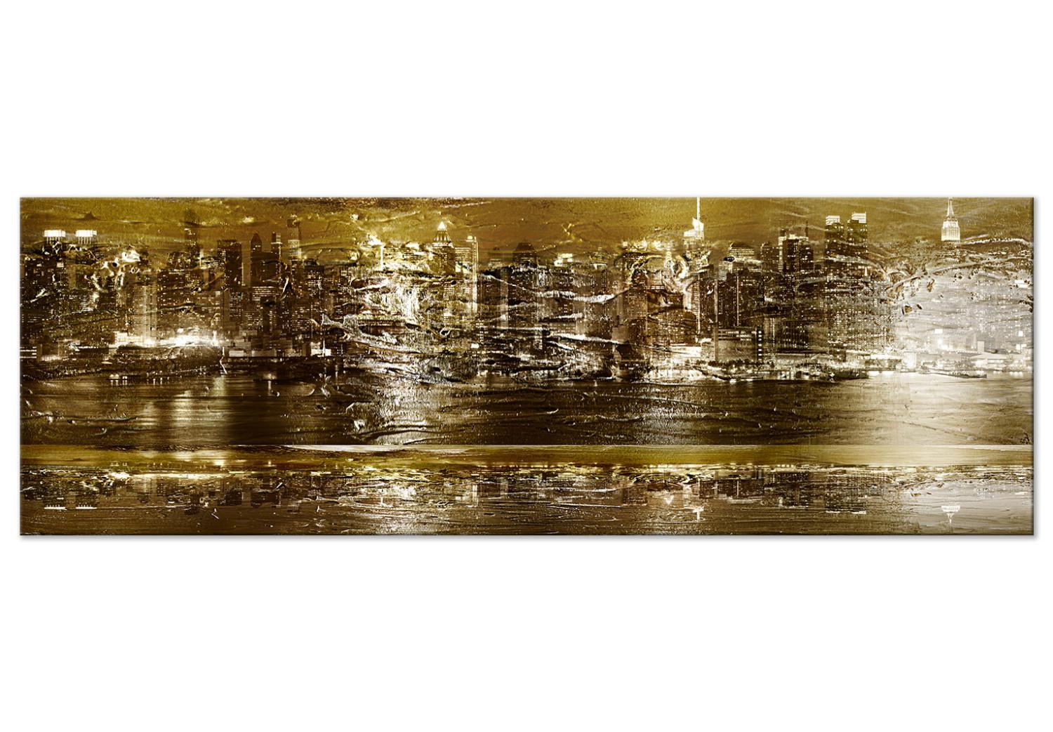 Cuadro Arquitectura de ciudad dorada - abstracción con imitación de textura