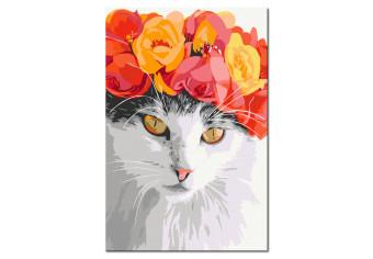 Cuadro para pintar por números Flowery Cat