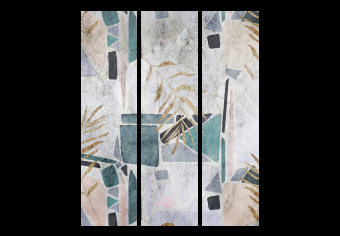 Biombo Mosaico sureño (3 partes) - composición con textura de piedra