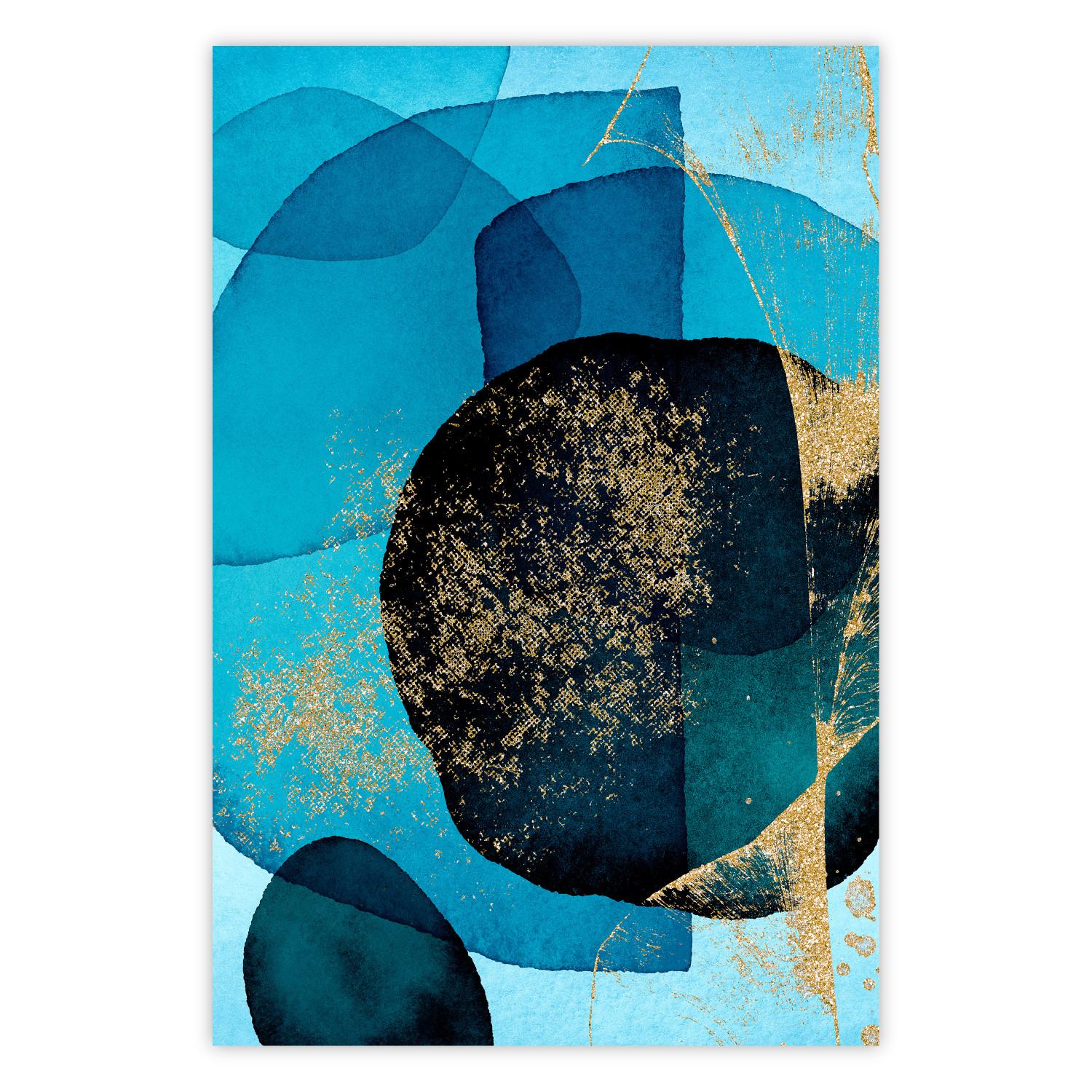 Poster Oceanic Kaleidoscope - abstracción azul con una textura única