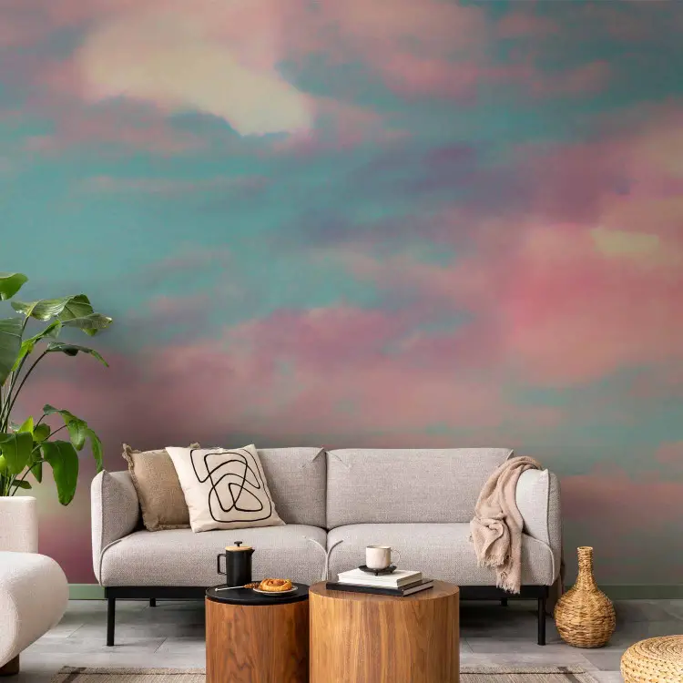 Nubes coloridas - cielo azul con nubes rosas y blancas