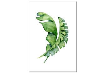 Cuadro decorativo Dos hojas verdes - composición vegetal de estilo boho