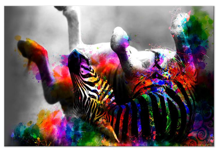 Impresion en lienzo Rainbow Watercolours (5 Parts) Narrow - Animales -  Cuadros