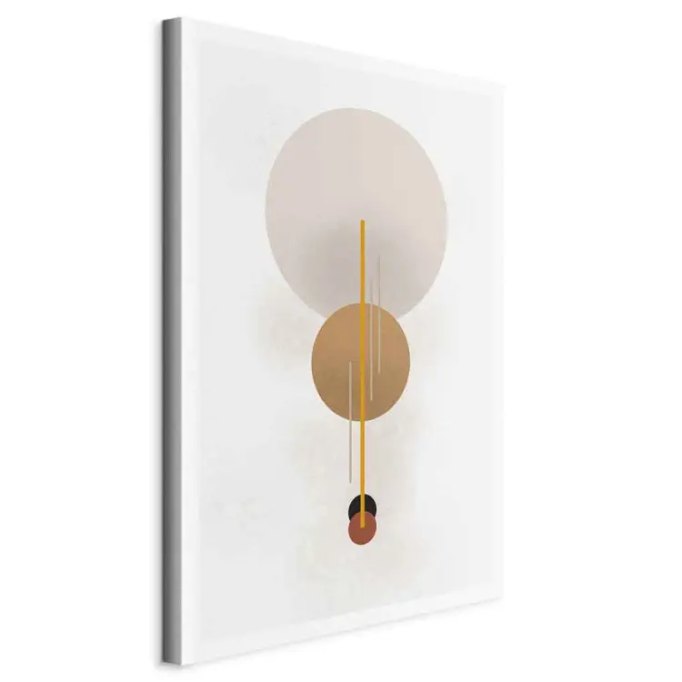 Cuatro círculos y líneas - abstracto con figuras en estilo scandi boho