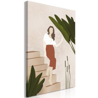 Cuadro decorativo Mujer bajando las escaleras - composición en estilo scandi boho