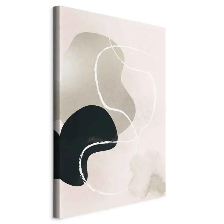 Vetas grises y negras con hilo blanco - abstracción scandi boho