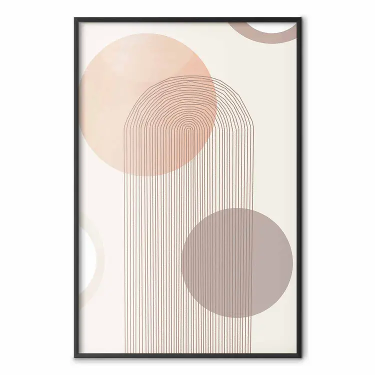 Fuente - abstracción geométrica en formas redondas estilo scandi boho