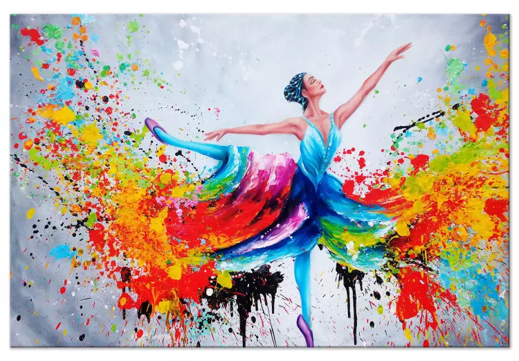 Bailarina (1 pieza) ancho - mujer bailando con vestido colorido