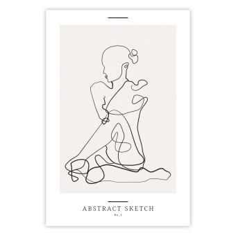 Poster Abstract Sketch - lineart sencillo con figura femenina y textos