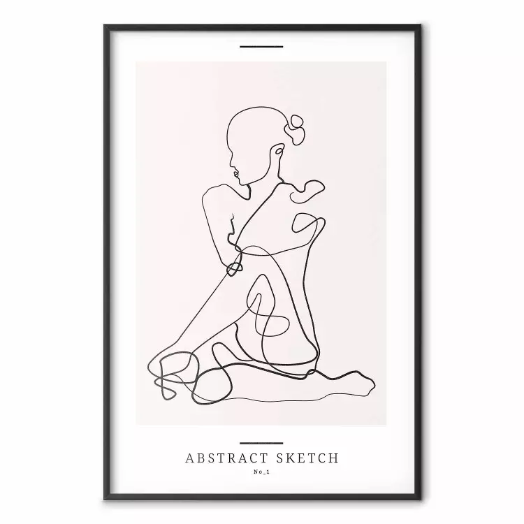 Abstract Sketch - lineart sencillo con figura femenina y textos
