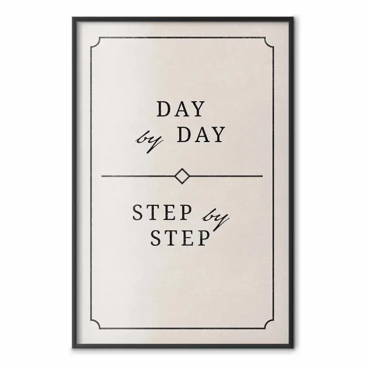 Día a día - composición sencilla con letras en inglés sobre beige
