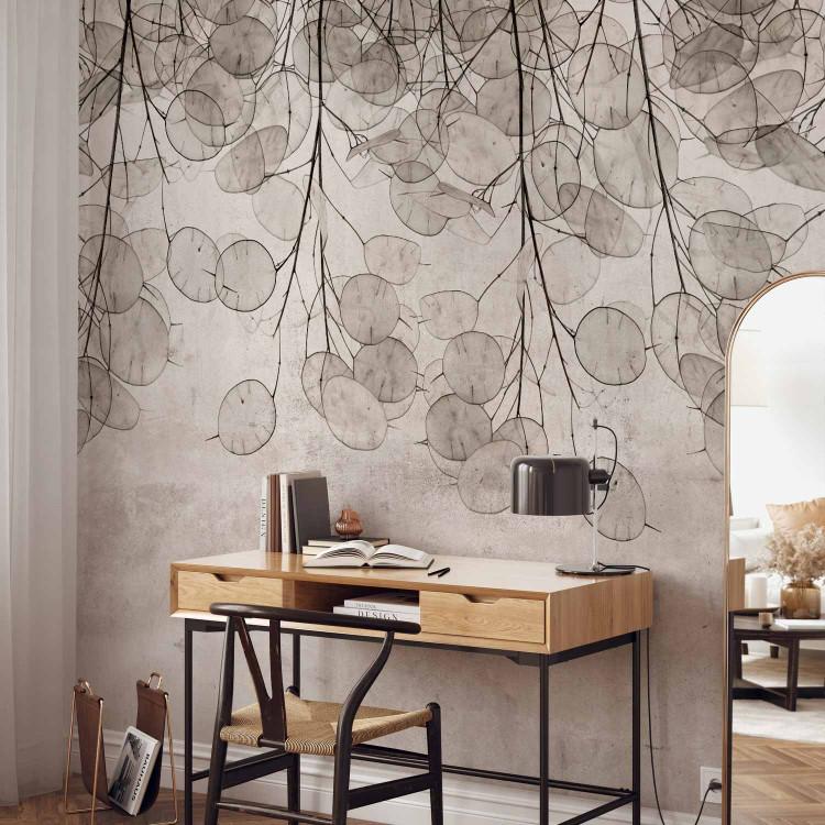 Ramitas colgantes - motivo floral minimalista en diseño gris