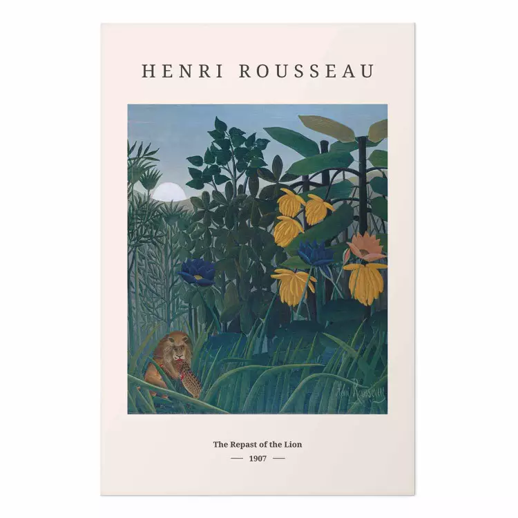 Póster Henri Rousseau: El banquete del león - texto y plantas