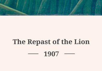 Póster Henri Rousseau: El banquete del león - texto y plantas