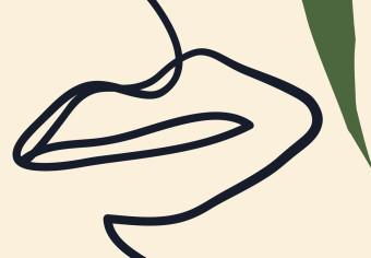 Cartel Mirada mágica: lineal simple con rostro humano entre hojas