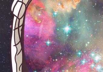 Cartel Explorador de estrellas: abstracción colorida con astronauta y espacio