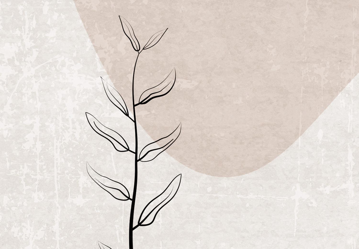 Poster Toque delicado: abstracción minimalista con la mano en beige