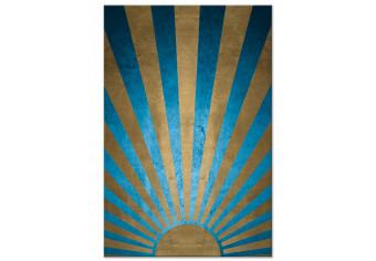 Cuadro Más allá del horizonte (1 pieza) vertical - sol abstracto con figuras