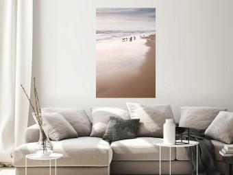 Poster Otoño en la playa - paisaje marino de playa y patos