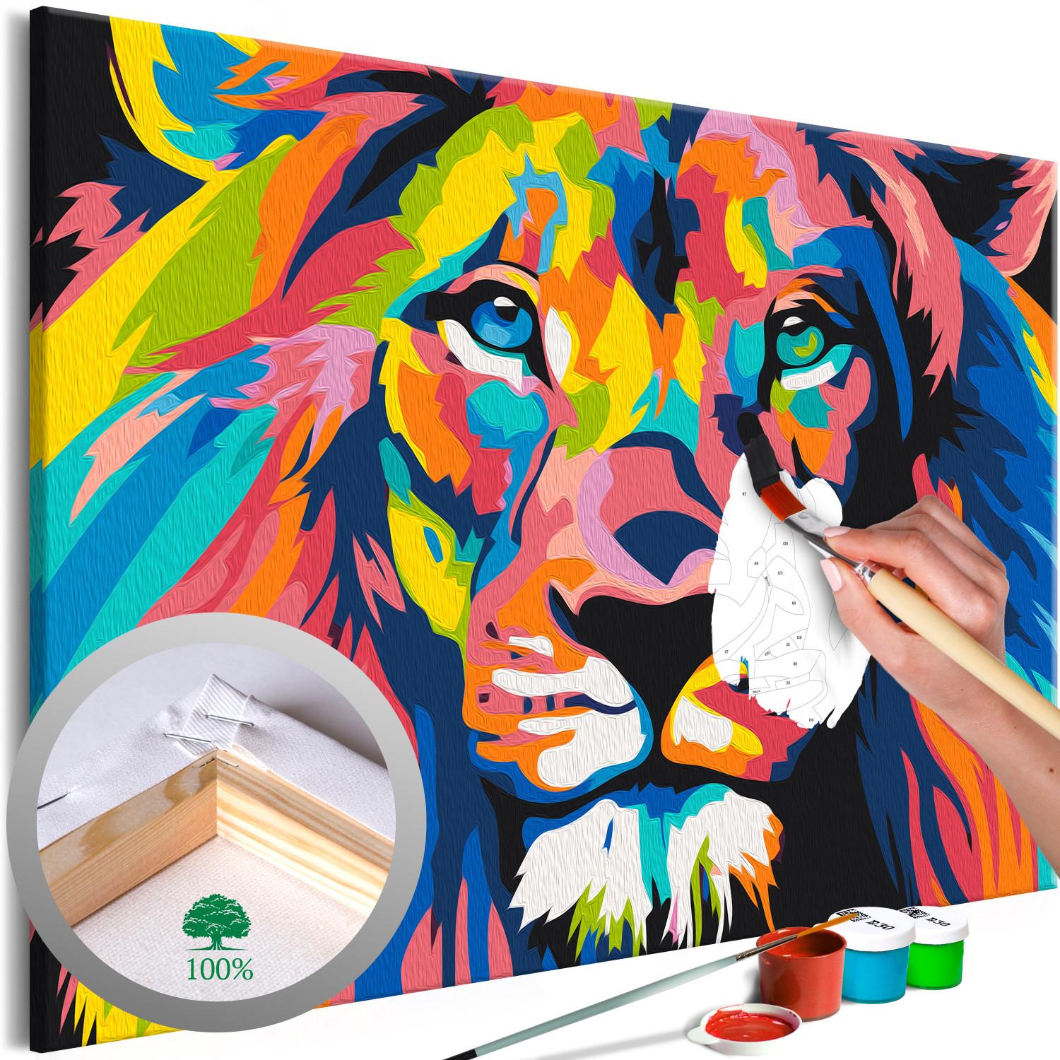 Cuadro para pintar por números Colorful Lion