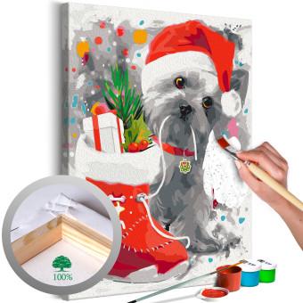  Dibujo para pintar con números Christmas Puppy