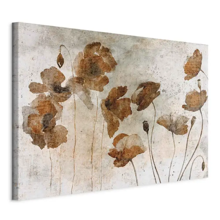 Amapolas acuarela ancho - flores de campo en estilo boho