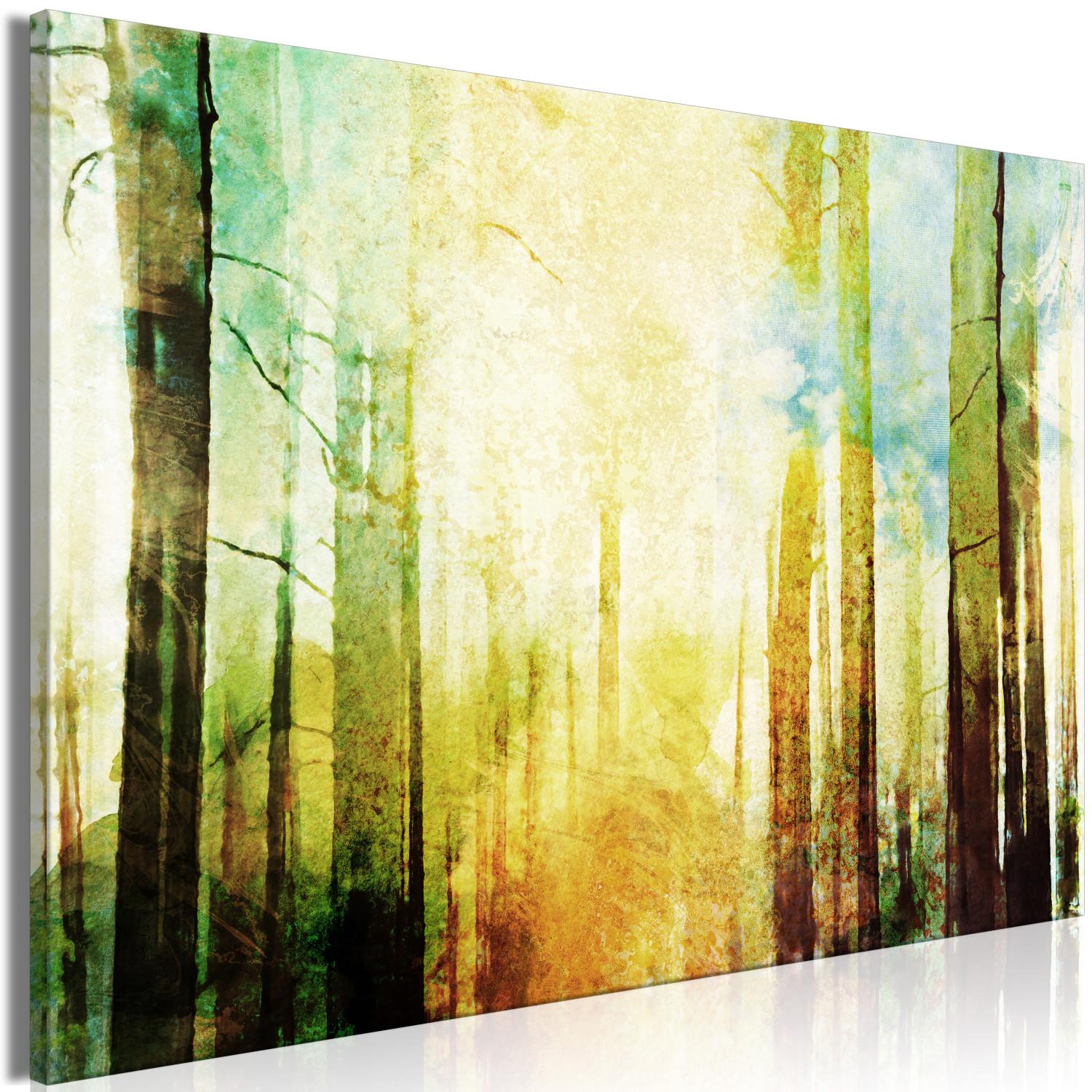 Cuadro decorativo Bosque sin hojas (1 pieza) - hermoso paisaje entre árboles desnudos