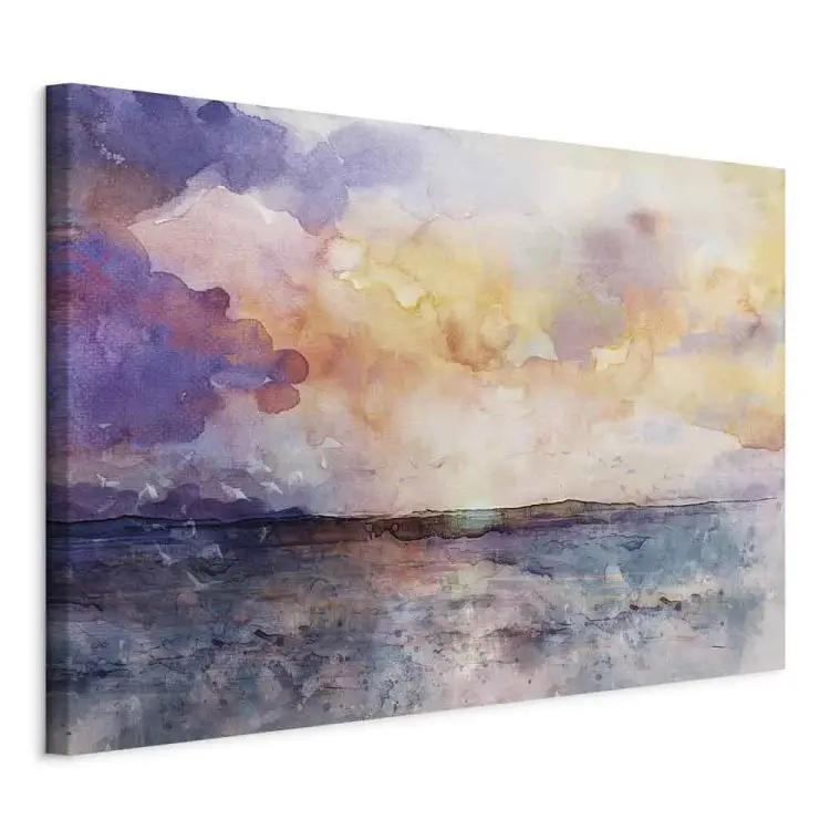 Nubes pastel - paisaje en acuarela