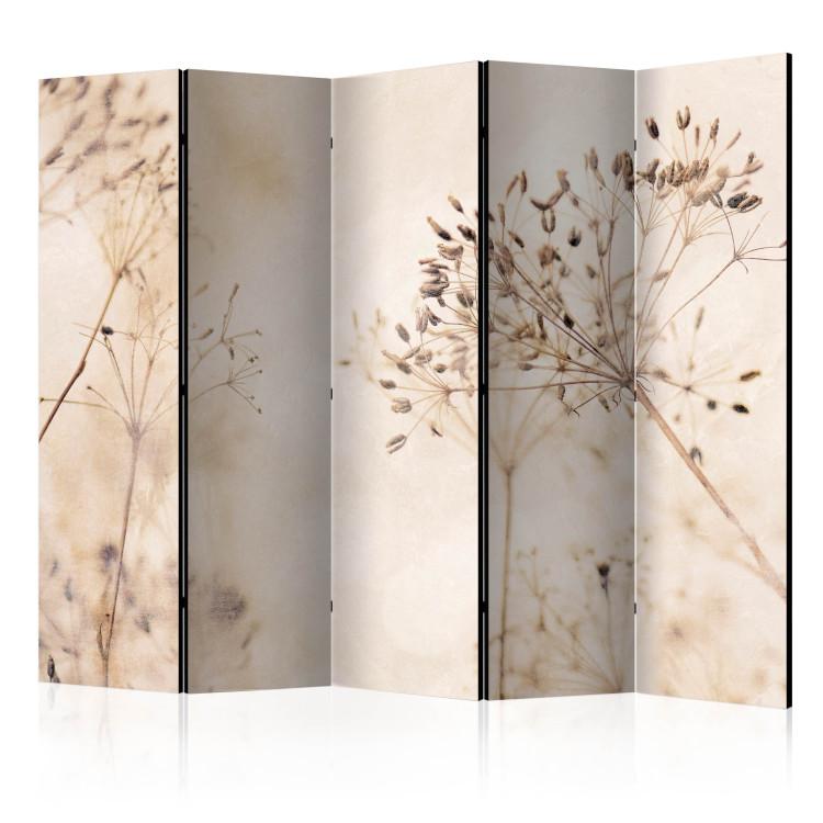 Paz y reflexión II (5 piezas) - plantas delicadas en fondo beige
