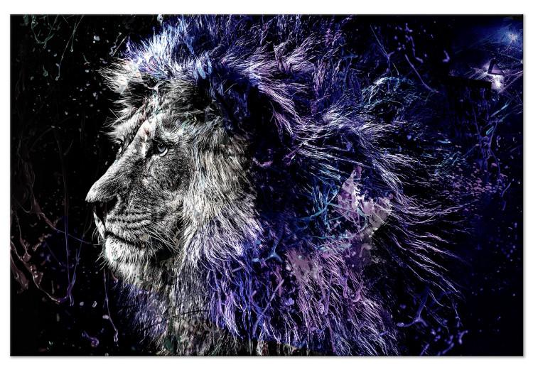Majesty of the King (1 pieza) - león de perfil sobre fondo negro