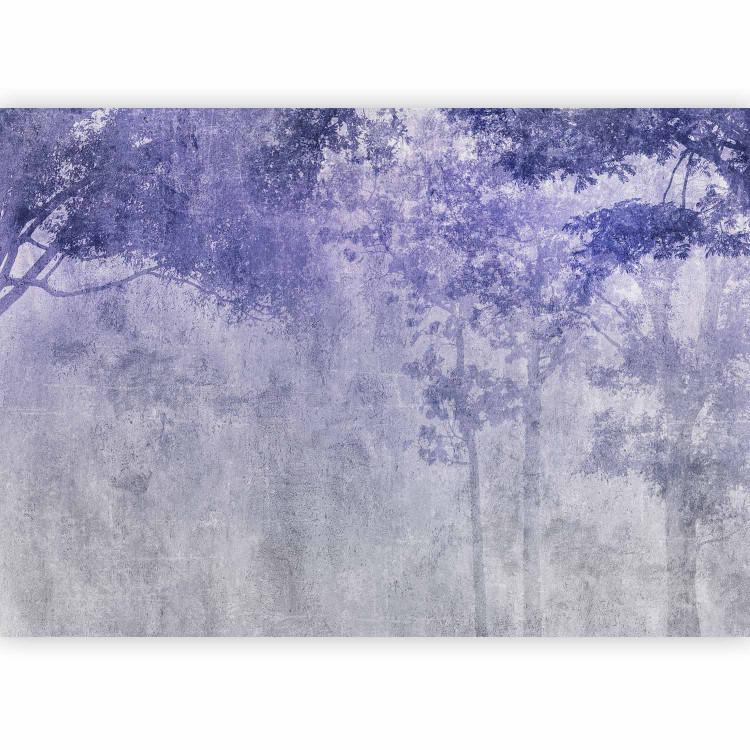 Bosque nocturno - paisaje forestal en colores púrpura y gris