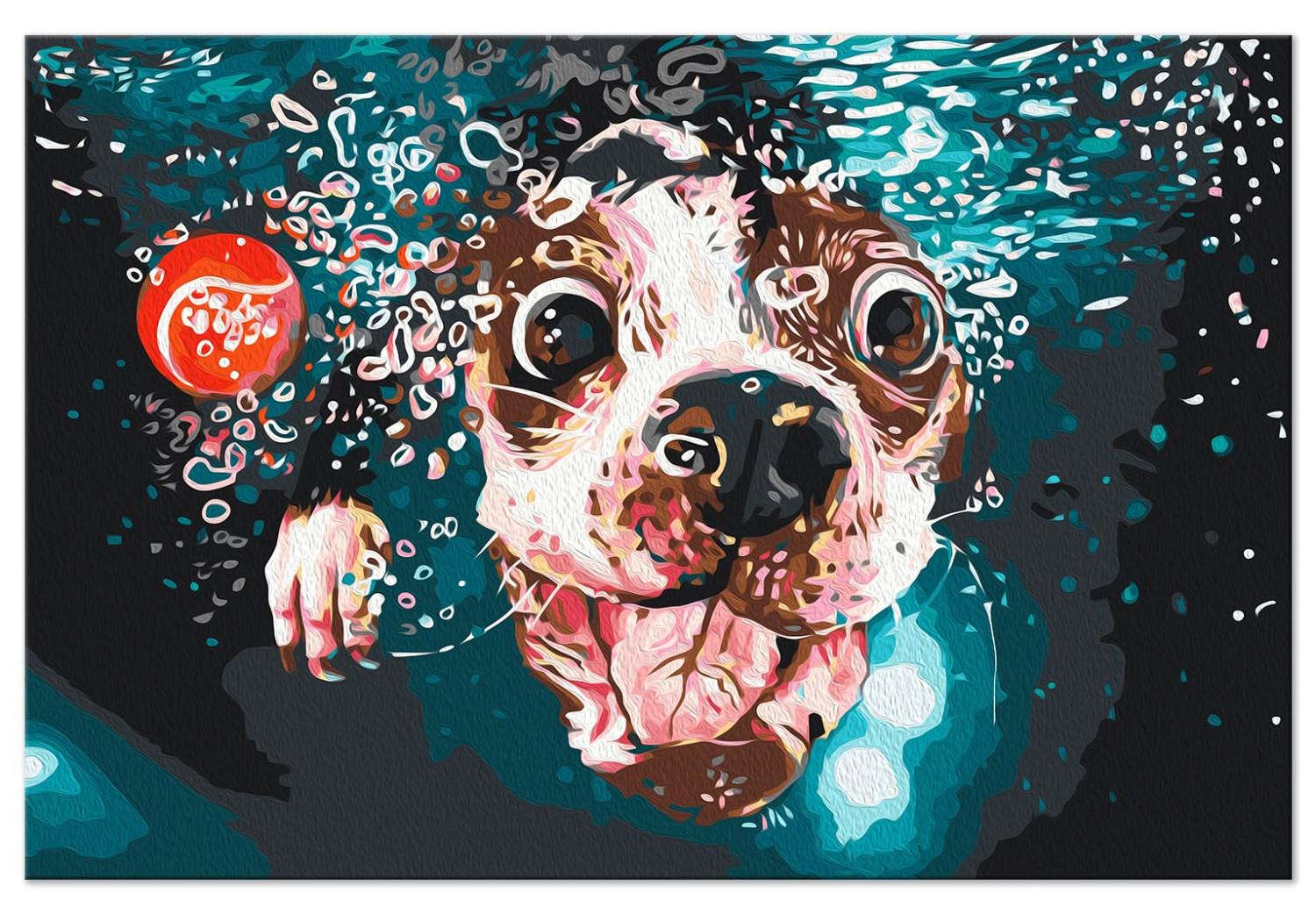 Cuadro para pintar por números Underwater Dog